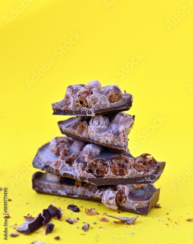 Aero Bubbly Milk Chocolate on yellow background