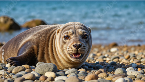 Seal resting on stones by the sea, representing World Wildlife Day  