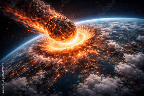Asteroid Impact on Earth, Catastrophic Collision in Space, Planet Explosion