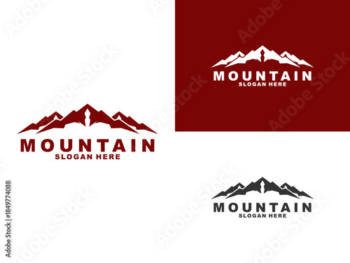 simple mountain logo design vector template
