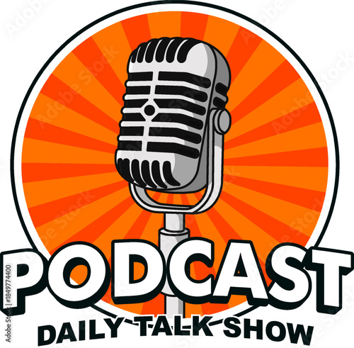 podcast logo text live talk show typography editable text effect font style template design lettering