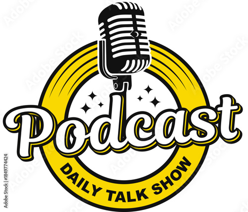 podcast logo text talk show typography lettering editable text effect font style template design