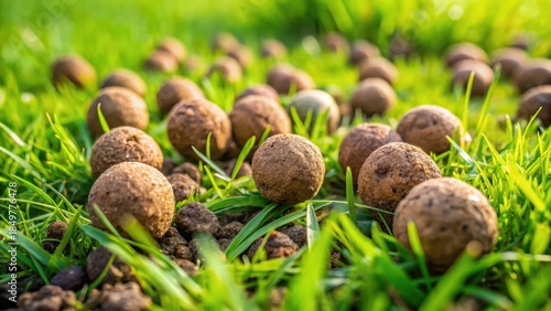 Seed bombs on green grass