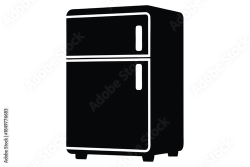 refrigerator silhouette line art vector illustration