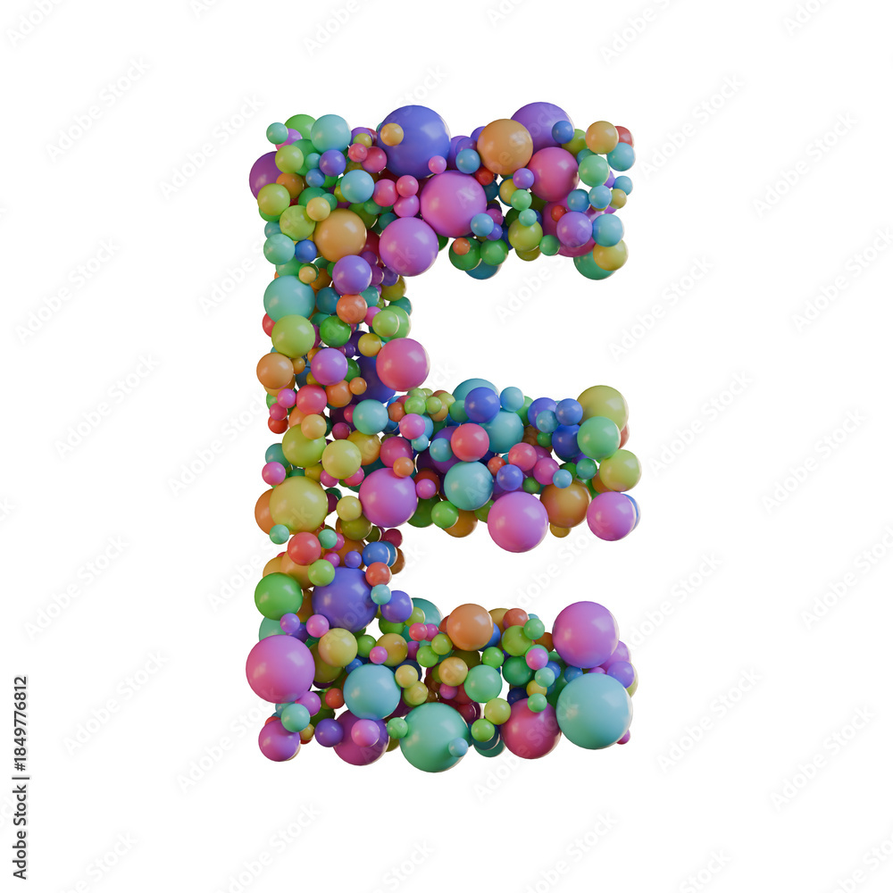 Fototapeta premium Colorful Balls 3D Alphabet or PNG Letters