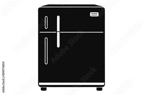 refrigerator silhouette line art vector illustration