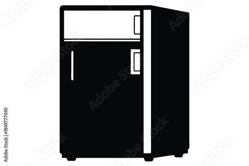 refrigerator silhouette line art vector illustration