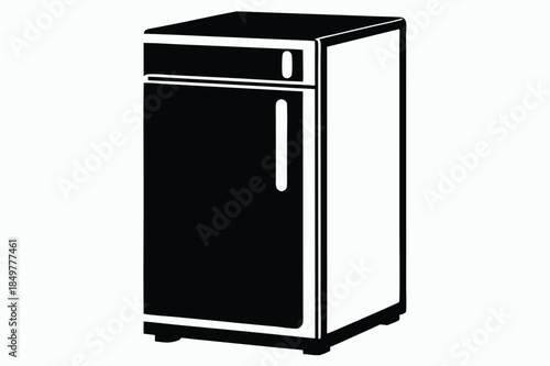refrigerator silhouette line art vector illustration