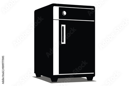 refrigerator silhouette line art vector illustration