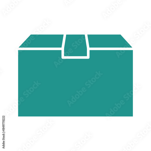 Simple green package with open flap