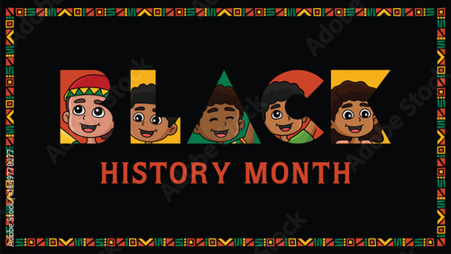 Black History Month poster banner flyer vector for social media or print.