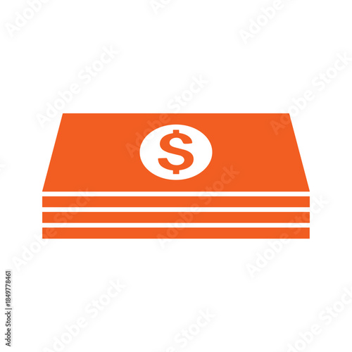 Stack of dollar bills with dollar sign