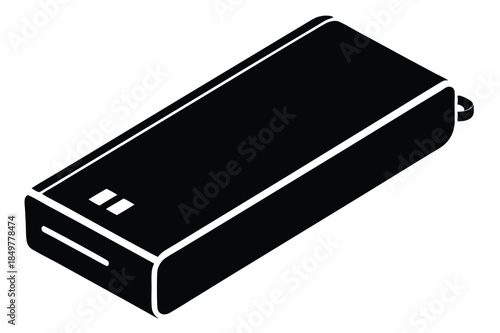 power bank silhouette line art vector illustration