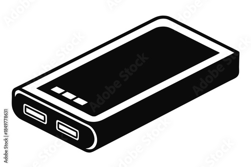 power bank silhouette line art vector illustration