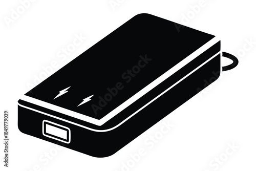 power bank silhouette line art vector illustration