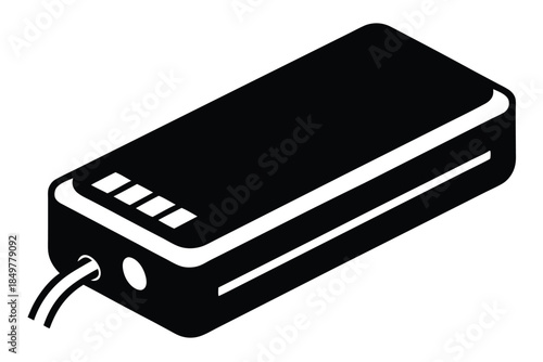 power bank silhouette line art vector illustration