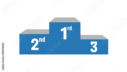 A blue ribbon with a checkmark icon symbolizing approval and validation on a white background from a straightforward viewpoint.