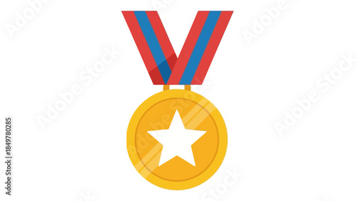 A blue ribbon with a checkmark icon symbolizing approval and validation on a white background from a straightforward viewpoint.