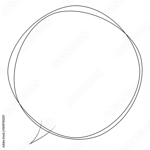 吹き出しのイラスト1【手書き落書き風の二重線】