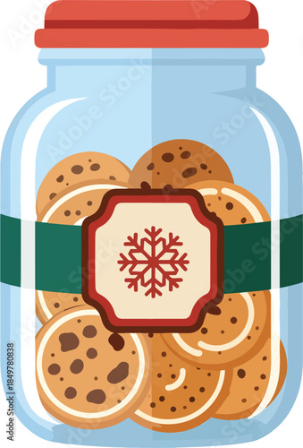 Cookie Jar with Snowflake Label