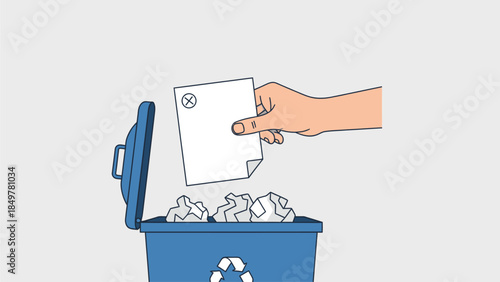 A blue ribbon with a checkmark icon symbolizing approval and validation on a white background from a straightforward viewpoint.