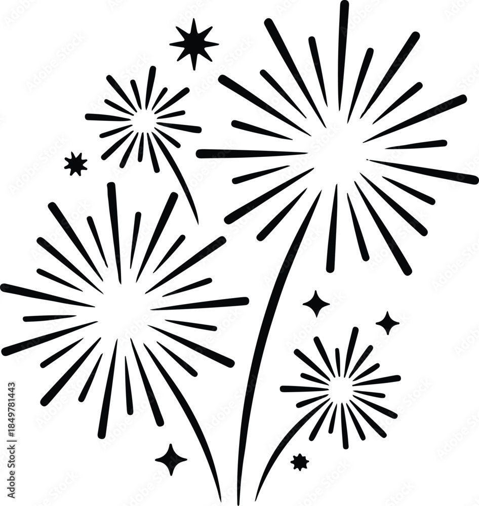 Obraz premium Fireworks icon silhouette