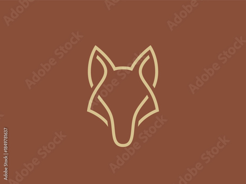 Minimal Fox Head Logo. Stylized Fox Design.