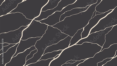 A striking visual of dark marble with delicate winding veins of pale gold creating a captivating and elegant texture