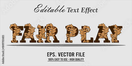 Fairplay Text Effect Style. Editable Text Effect Style sport college.