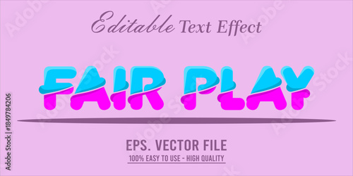Fairplay Text Effect Style. Editable Text Effect Style sport college.