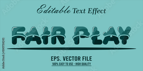 Fairplay Text Effect Style. Editable Text Effect Style sport college.
