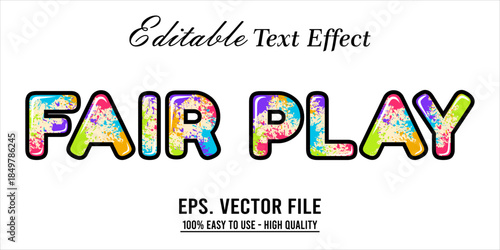 Fairplay Text Effect Style. Editable Text Effect Style sport college.