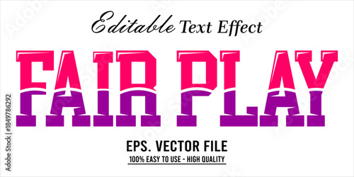 Fairplay Text Effect Style. Editable Text Effect Style sport college.