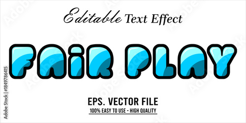 Fairplay Text Effect Style. Editable Text Effect Style sport college.