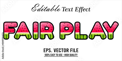 Fairplay Text Effect Style. Editable Text Effect Style sport college.