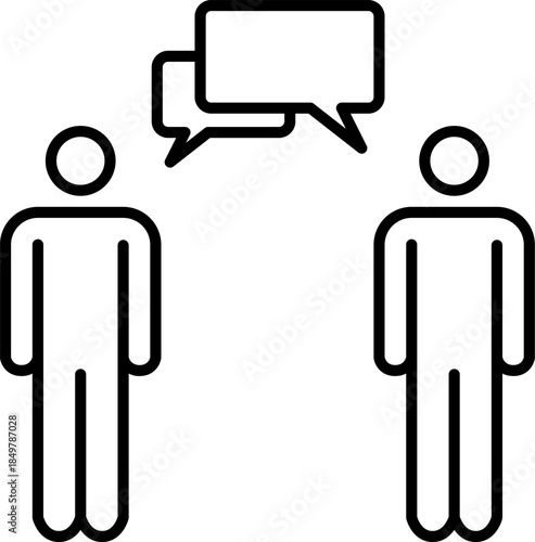People communicating having a conversation with speech bubbles