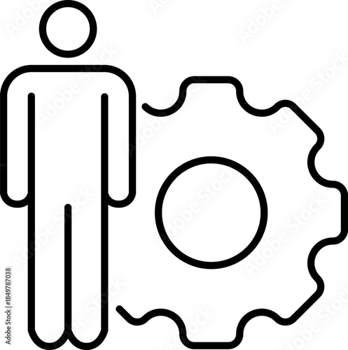 Person icon with gear representing user settings