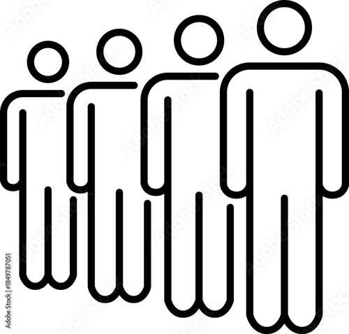 People standing in line forming a queue