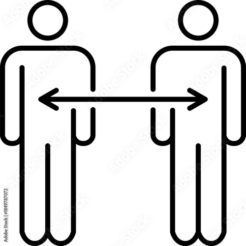 People maintaining social distance preventing virus spreading