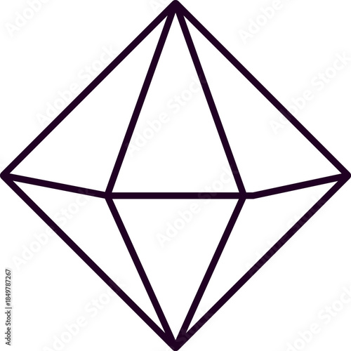 Abstract geometric diamond shape line art drawing