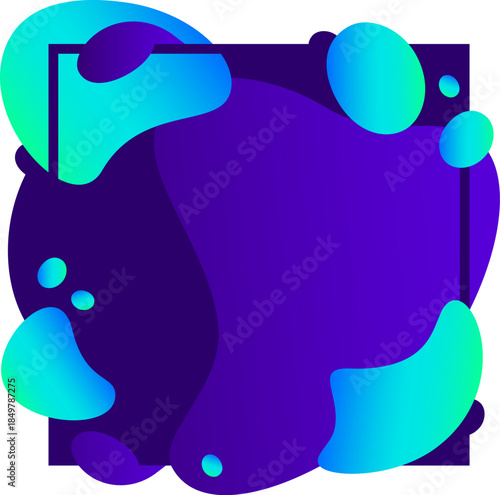 Abstract liquid shapes framing modern fluid background design