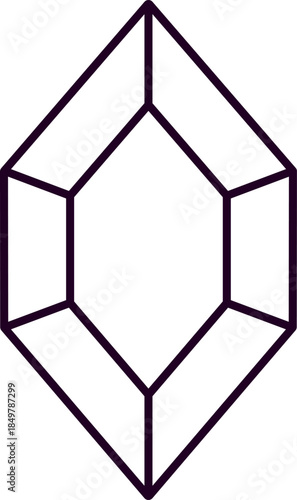 Gemstone or crystal outline vector icon art