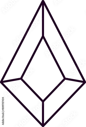 Geometric outline icon embodying gem and crystal concept