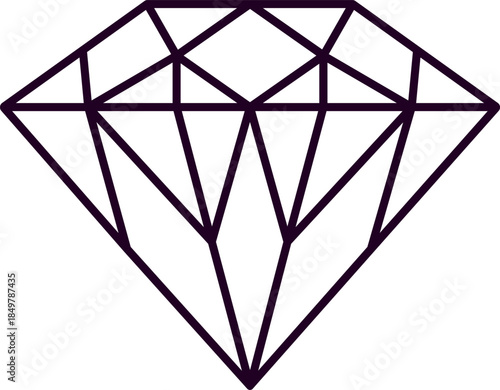Diamond outline icon symbolizing luxury and precious value