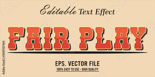 Fairplay Text Effect Style. Editable Text Effect Style sport college.