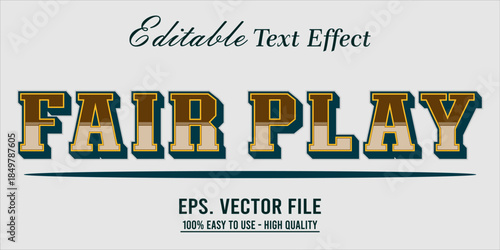 Fairplay Text Effect Style. Editable Text Effect Style sport college.