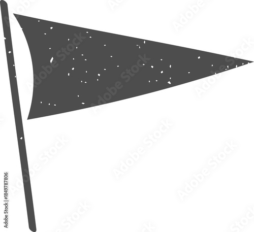 Grungy pennant flag marker flat vector design