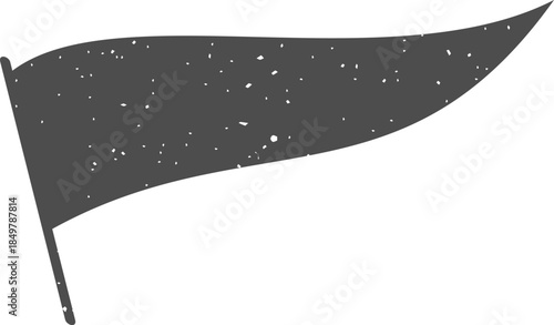 Pennant flag with grunge texture waving element