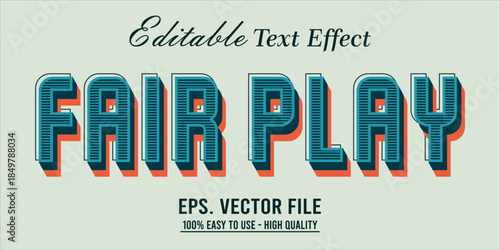 Fairplay Text Effect Style. Editable Text Effect Style sport college.