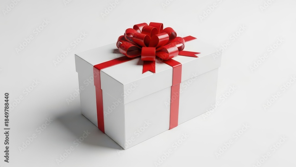 Fototapeta premium 3D Blank white rectangle gift box